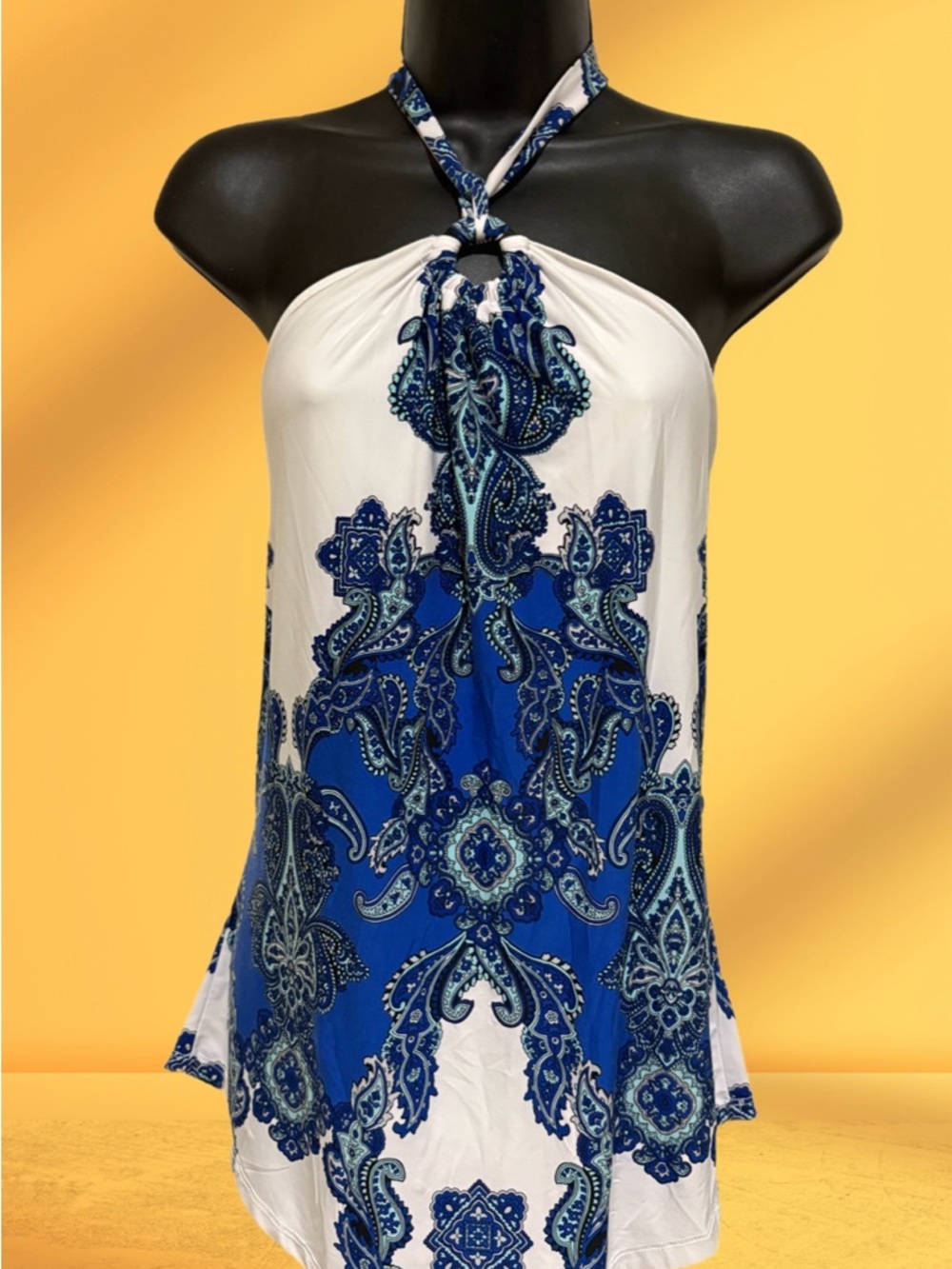 Blue and White Paisley Halter Tunic Top❤️❤️